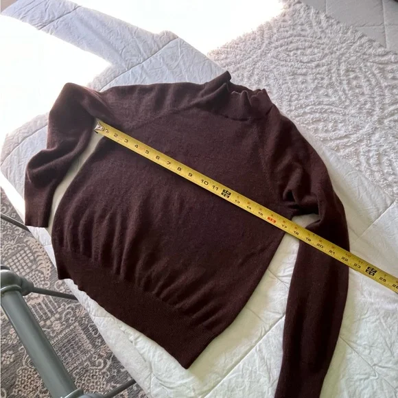 Everlane 100% Cashmere Raglan Mock Neck Sweater - Heather Brown - XS - Picture 12 of 13